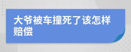 大爷被车撞死了该怎样赔偿