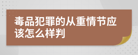 毒品犯罪的从重情节应该怎么样判