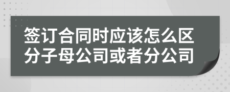 签订合同时应该怎么区分子母公司或者分公司