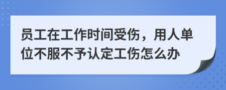 员工在工作时间受伤，用人单位不服不予认定工伤怎么办