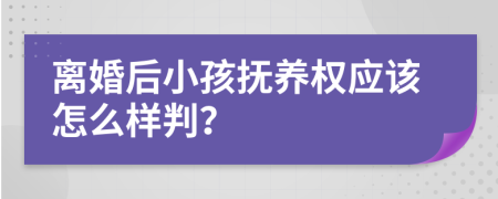 离婚后小孩抚养权应该怎么样判？