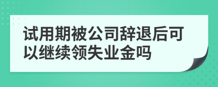 试用期被公司辞退后可以继续领失业金吗