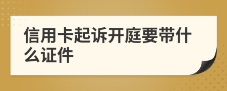 信用卡起诉开庭要带什么证件