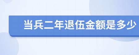当兵二年退伍金额是多少