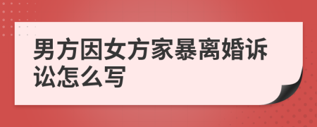 男方因女方家暴离婚诉讼怎么写