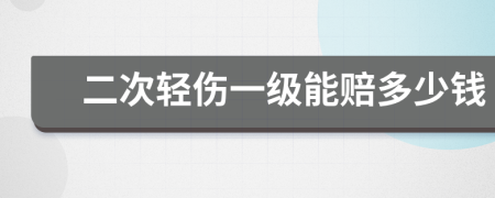 二次轻伤一级能赔多少钱