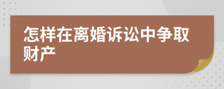 怎样在离婚诉讼中争取财产