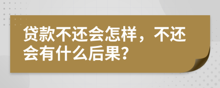 贷款不还会怎样，不还会有什么后果？