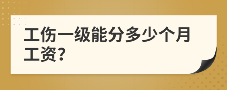 工伤一级能分多少个月工资？