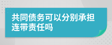 共同债务可以分别承担连带责任吗