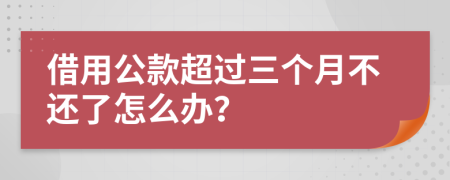 借用公款超过三个月不还了怎么办？