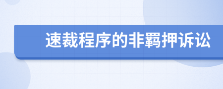 速裁程序的非羁押诉讼