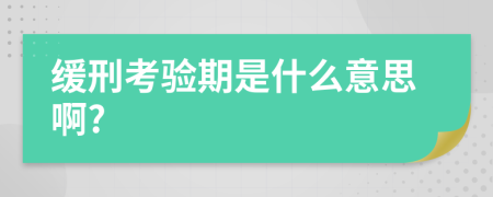 缓刑考验期是什么意思啊?