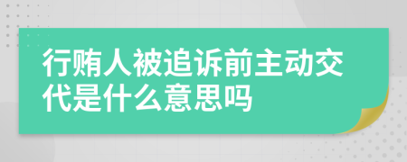 行贿人被追诉前主动交代是什么意思吗