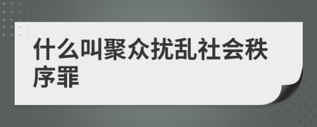 什么叫聚众扰乱社会秩序罪