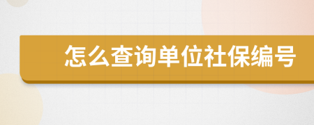 怎么查询单位社保编号