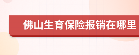 佛山生育保险报销在哪里