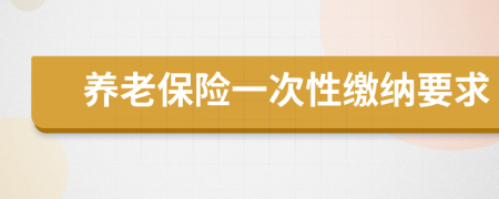 养老保险一次性缴纳要求