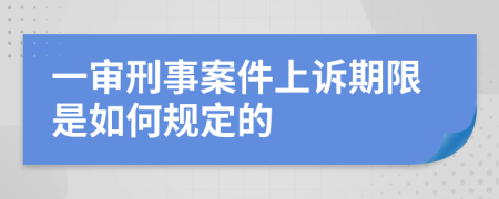 一审刑事案件上诉期限是如何规定的