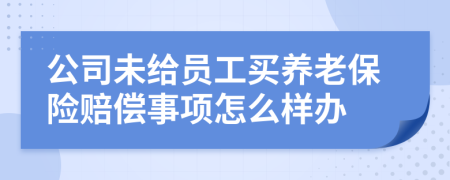 公司未给员工买养老保险赔偿事项怎么样办