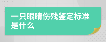 一只眼睛伤残鉴定标准是什么