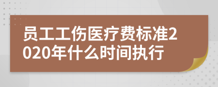 员工工伤医疗费标准2020年什么时间执行