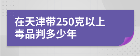 在天津带250克以上毒品判多少年