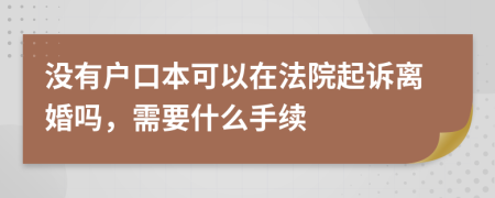 没有户口本可以在法院起诉离婚吗，需要什么手续