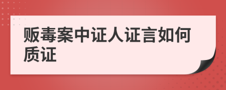 贩毒案中证人证言如何质证