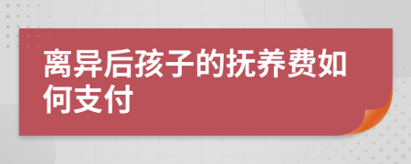 离异后孩子的抚养费如何支付