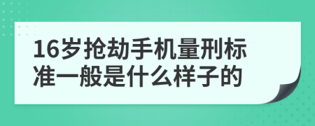 16岁抢劫手机量刑标准一般是什么样子的