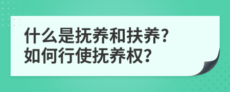 什么是抚养和扶养? 如何行使抚养权？