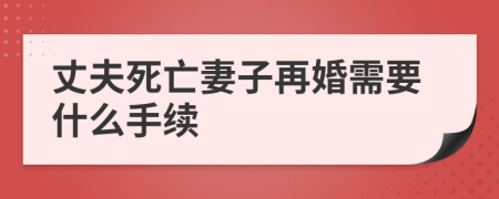 丈夫死亡妻子再婚需要什么手续