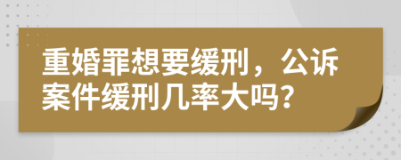 重婚罪想要缓刑，公诉案件缓刑几率大吗？