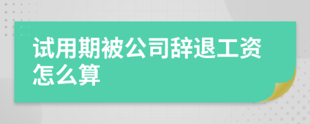 试用期被公司辞退工资怎么算