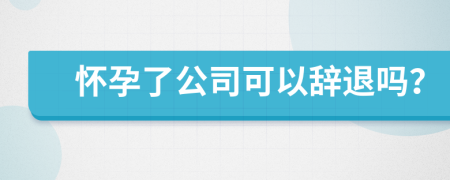 怀孕了公司可以辞退吗？