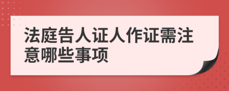 法庭告人证人作证需注意哪些事项