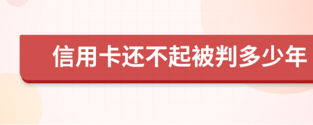 信用卡还不起被判多少年