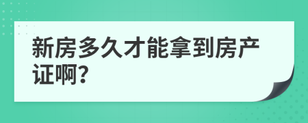 新房多久才能拿到房产证啊？