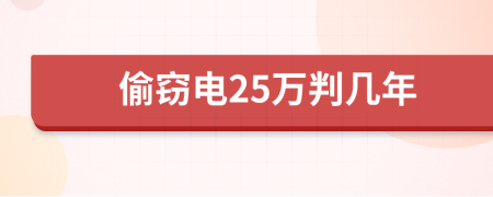 偷窃电25万判几年