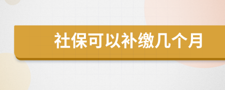 社保可以补缴几个月