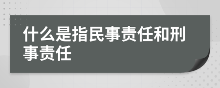 什么是指民事责任和刑事责任