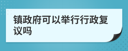 镇政府可以举行行政复议吗