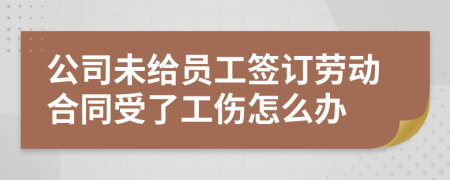 公司未给员工签订劳动合同受了工伤怎么办