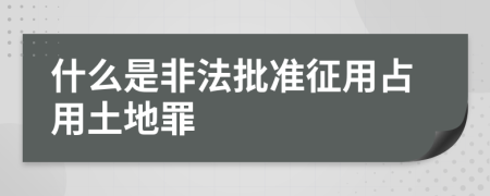 什么是非法批准征用占用土地罪