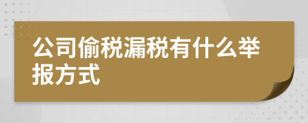 公司偷税漏税有什么举报方式