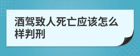 酒驾致人死亡应该怎么样判刑