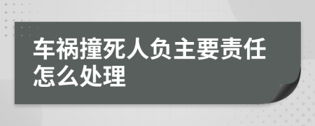 车祸撞死人负主要责任怎么处理