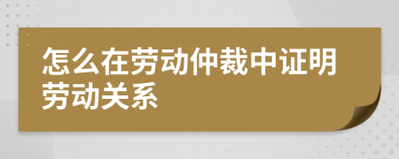 怎么在劳动仲裁中证明劳动关系