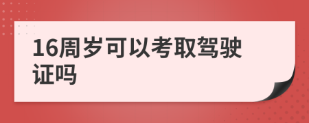 16周岁可以考取驾驶证吗